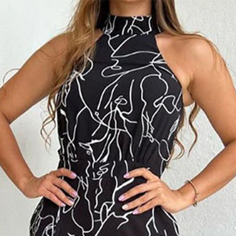 2024 HOT SALE 50%OFF Women's Stylish Slim Fit Wide Leg Printed Jumpsuit