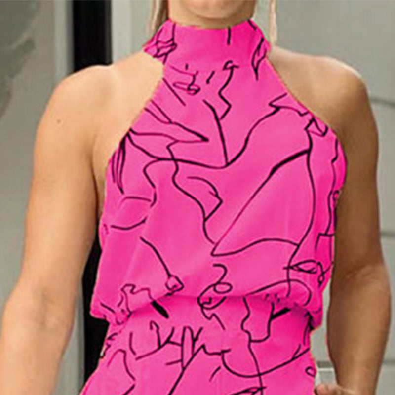 2024 HOT SALE 50%OFF Women's Stylish Slim Fit Wide Leg Printed Jumpsuit